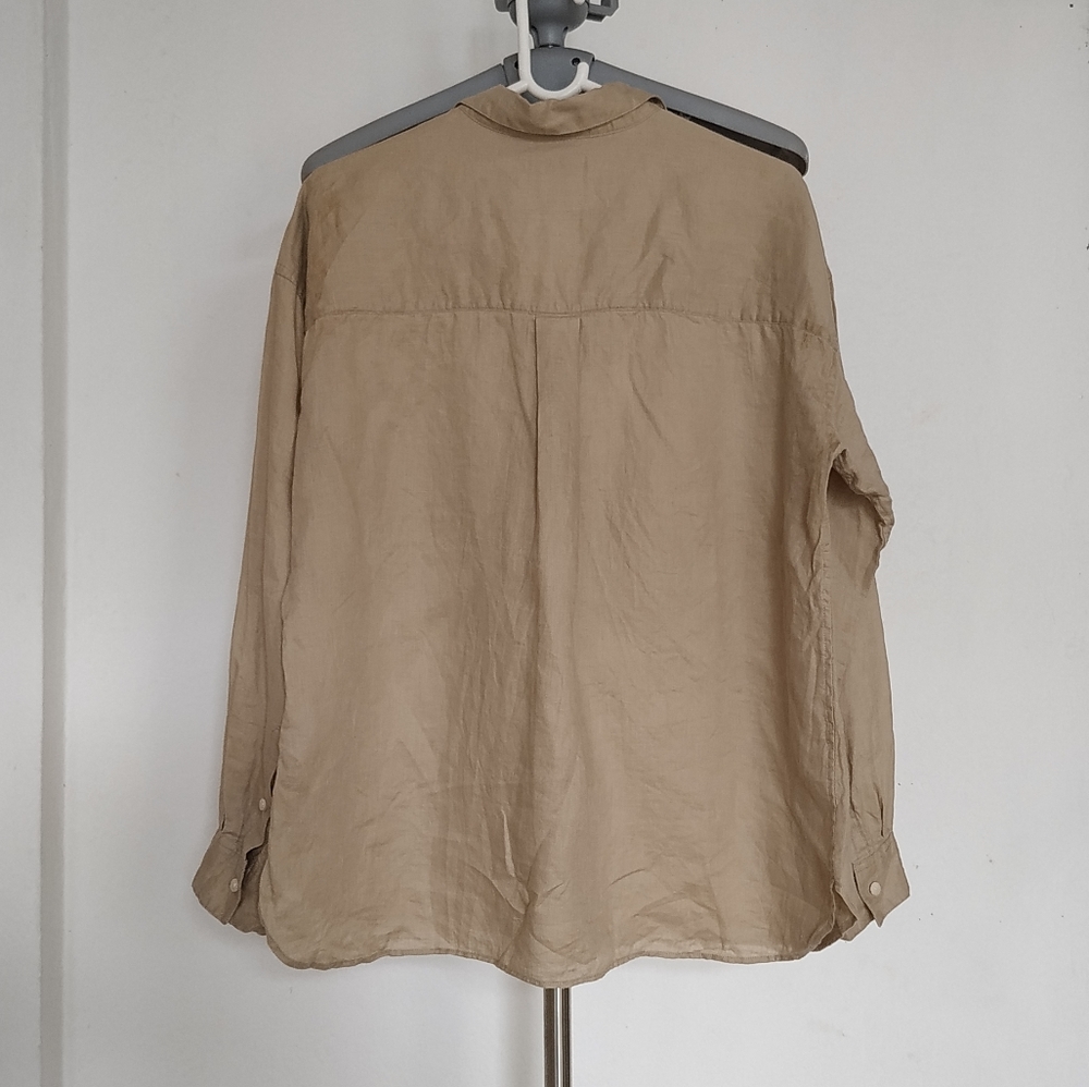 Uniqlo linen Skipper collar Shirt - Picture 3 of 8